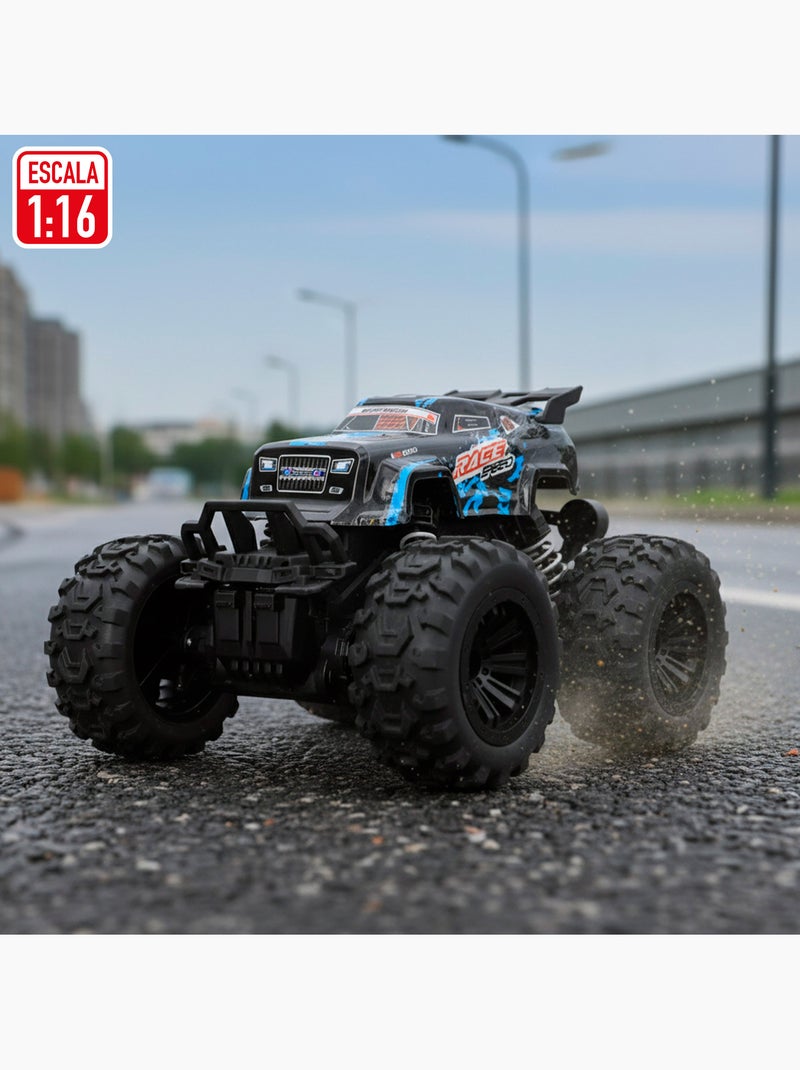 Carro todo-o-terreno de controlo remoto com rodas grandes e grande aderência 1:16 speed & go N/D - Kiabi