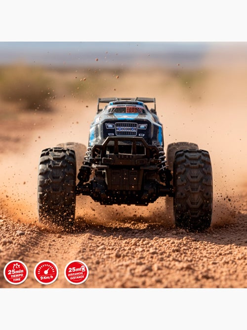 Carro todo-o-terreno de controlo remoto com rodas grandes e grande aderência 1:16 speed & go - Kiabi Carro todo-o-terreno de controlo remoto com rodas grandes e grande aderência 1:16 speed & go - Kiabi