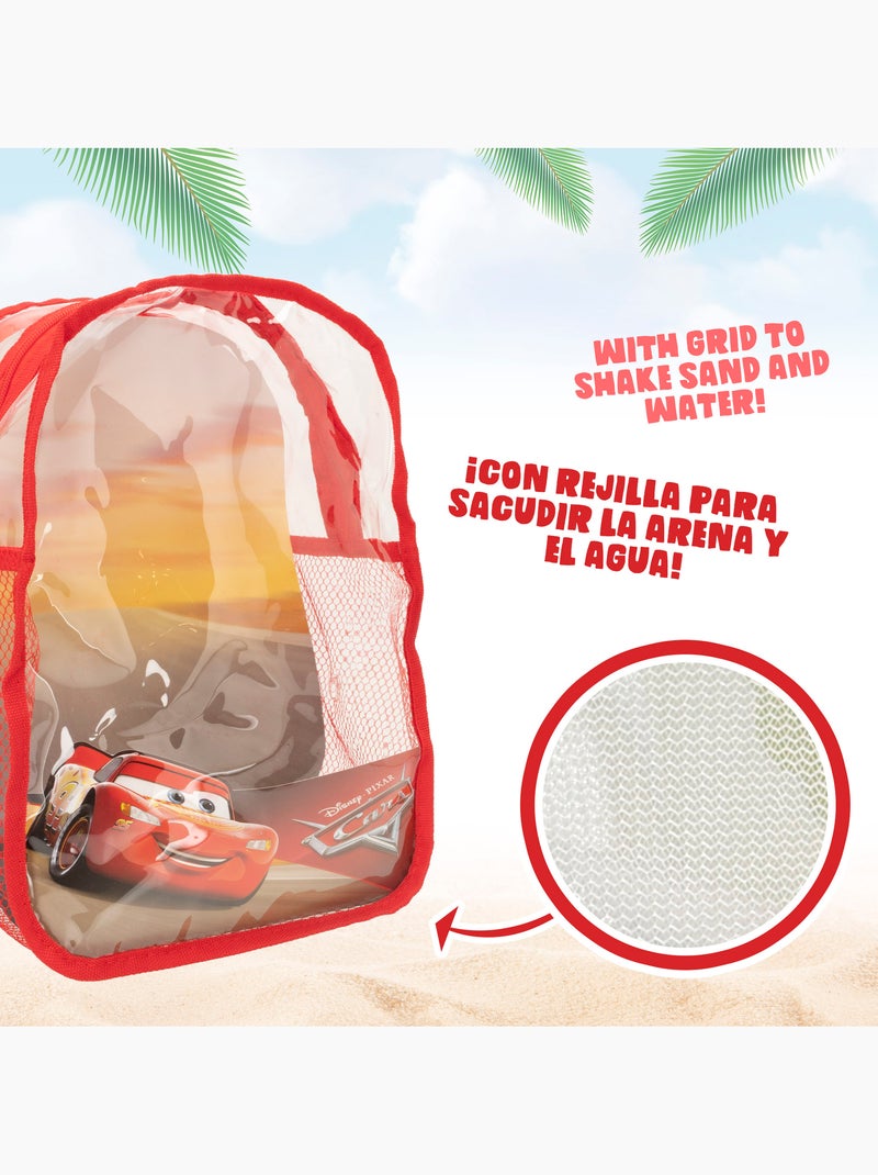 Cars conjunto de baldes beach com pá, ancinho, peneira, moldes, regador e saco de transporte N/D - Kiabi