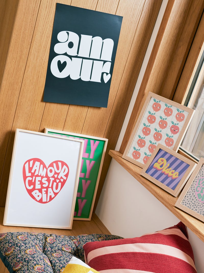 Cartaz estampado 30 x 40 cm - Kiabi Home PRETO - Kiabi