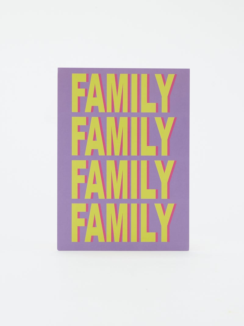 Cartaz 'Family' 13 x 18 cm  - Kiabi Home VIOLETA - Kiabi