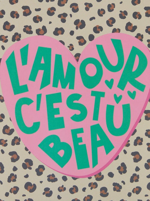 Cartaz 'L'amour c'est beau' 13 x 18 cm  - Kiabi Home - Kiabi