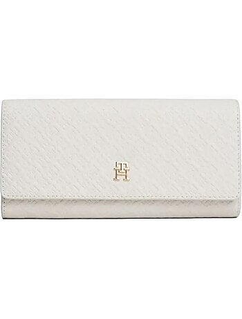 Carteira branca feminina tommy hilfiger icon flap