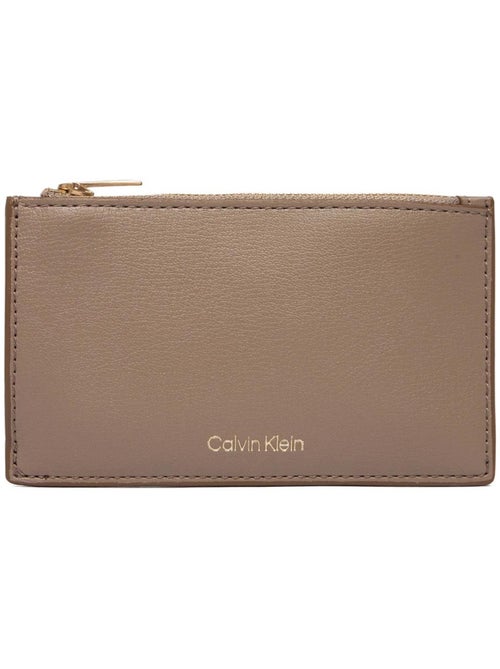 Carteira feminina bege calvin klein jeans com fecho de correr - Kiabi