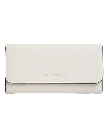 Carteira feminina bege tommy hilfiger moderna