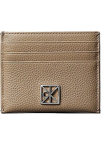 Carteira feminina taupe calvin klein jeans pebble