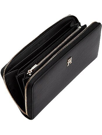 Carteira Grande Tommy Hilfiger TH Icon Preta para Mulher