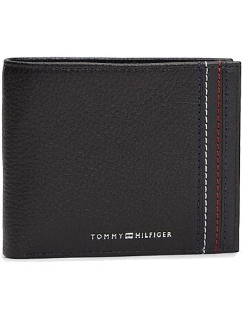 Carteira masculina tommy hilfiger th central com porta-moedas preta
