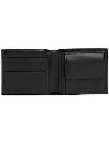 Carteira masculina tommy hilfiger th central com porta-moedas preta