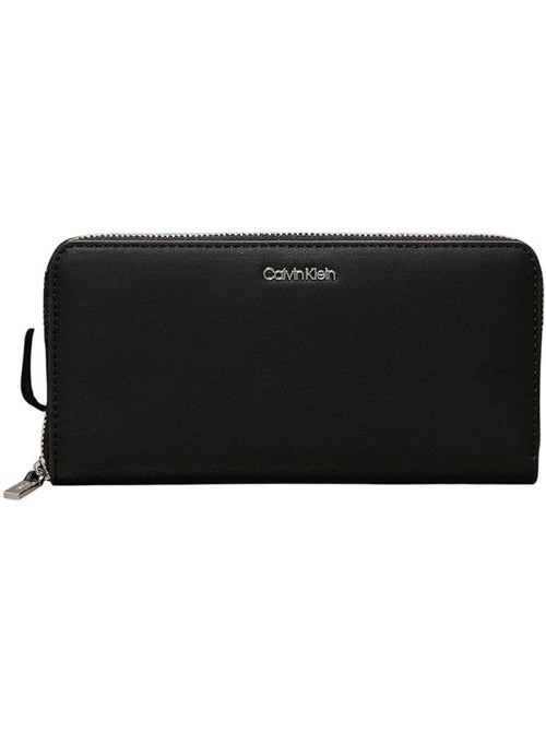 Carteira preta feminina calvin klein jeans com fecho de correr - Kiabi