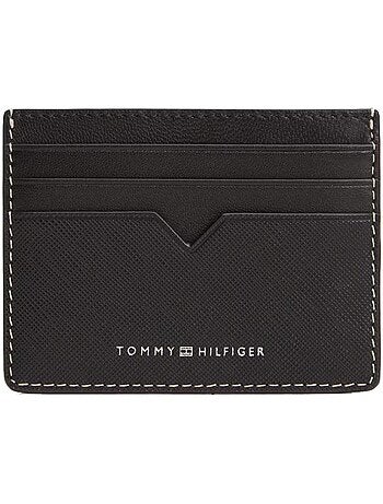 Carteira tommy hilfiger saffiano preta para homem