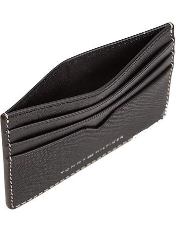 Carteira tommy hilfiger saffiano preta para homem