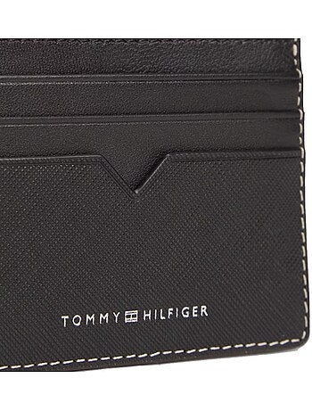 Carteira tommy hilfiger saffiano preta para homem