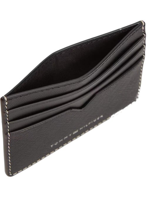 Carteira tommy hilfiger saffiano preta para homem - Kiabi
