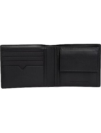 Carteira tommy hilfiger saffiano preta para homem