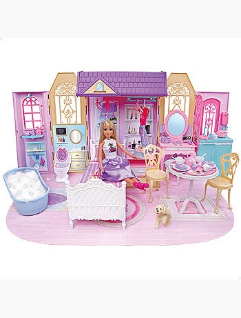 Casa de bonecas com boneca de 30 cm e mais de 60 acessórios isabella