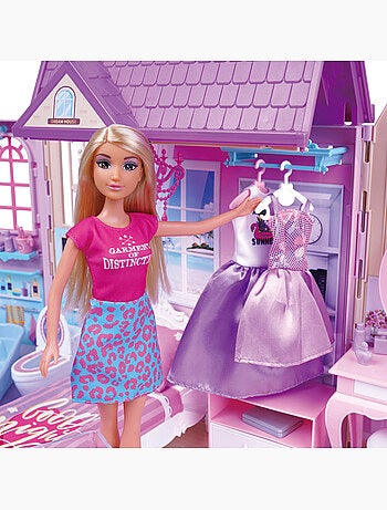 Casa de bonecas com boneca de 30 cm e mais de 60 acessórios isabella