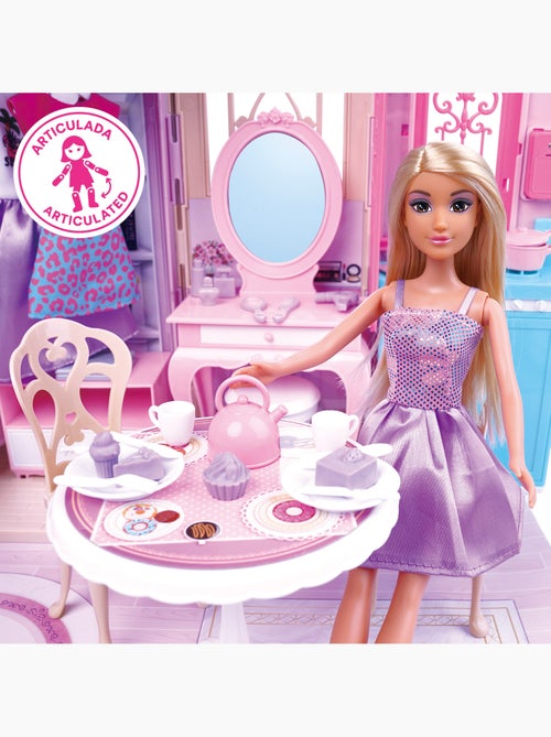 Casa de bonecas com boneca de 30 cm e mais de 60 acessórios isabella - Kiabi Casa de bonecas com boneca de 30 cm e mais de 60 acessórios isabella - Kiabi