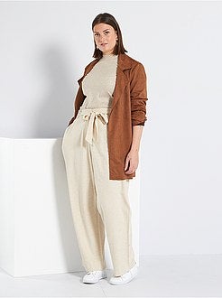 Casaco 3/4 em camurça sintética - Kiabi