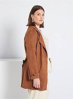 Casaco 3/4 em camurça sintética - Kiabi