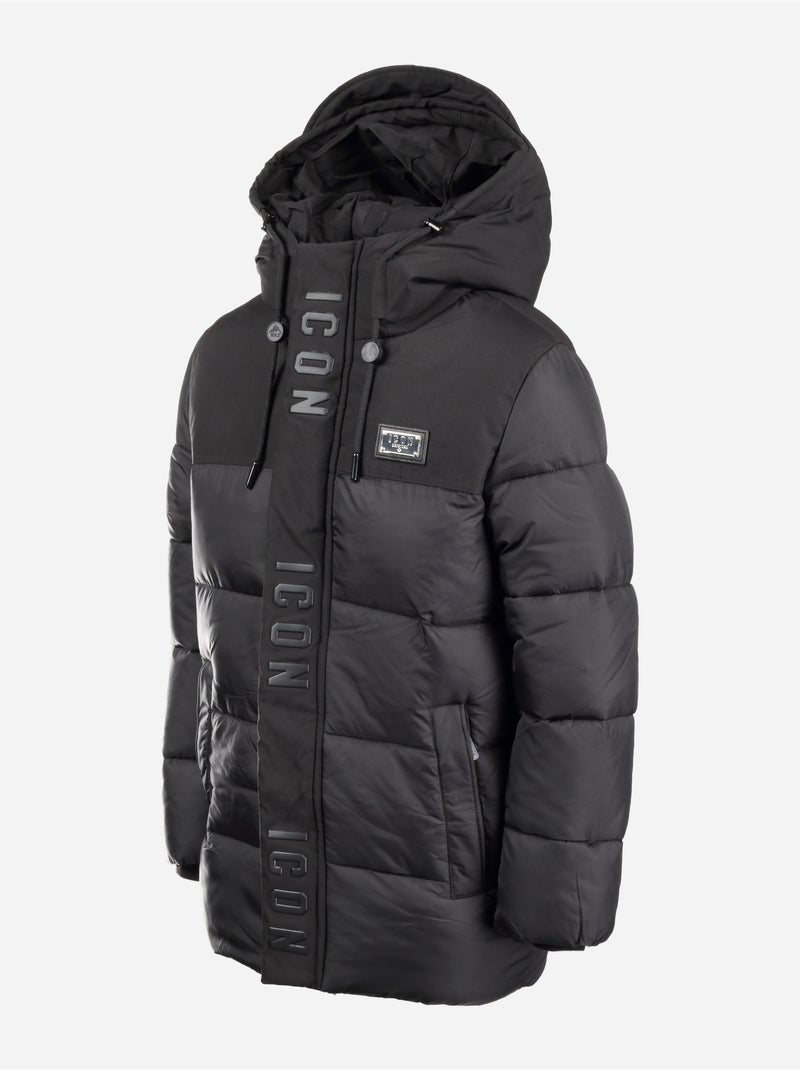 Casaco acolchoado - boom kids Preto - Kiabi