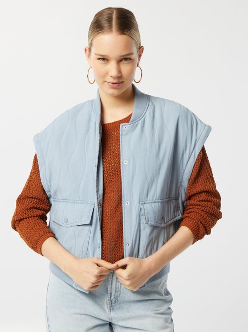 Casaco acolchoado 2 em 1 com mangas amovíveis - Kiabi