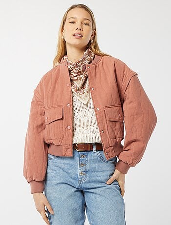 Casaco acolchoado 2 em 1 com mangas amovíveis