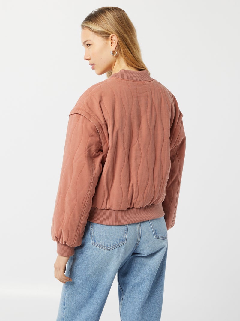 Casaco acolchoado 2 em 1 com mangas amovíveis ROSA - Kiabi