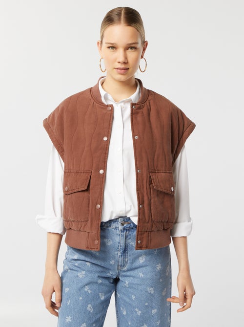 Casaco acolchoado 2 em 1 com mangas amovíveis - Kiabi