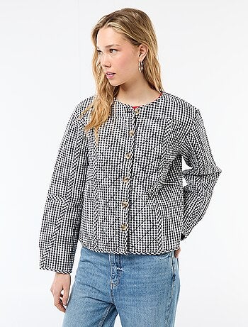 Casaco acolchoado aos quadrados