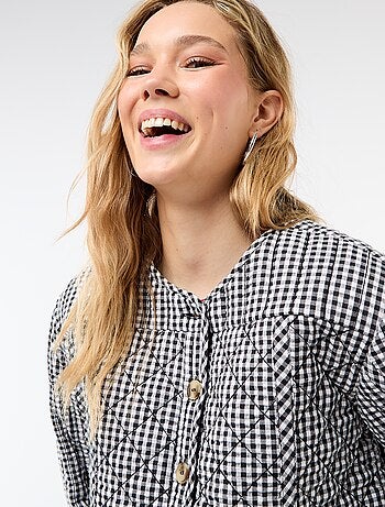 Casaco acolchoado aos quadrados