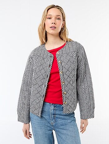 Casaco acolchoado aos quadrados