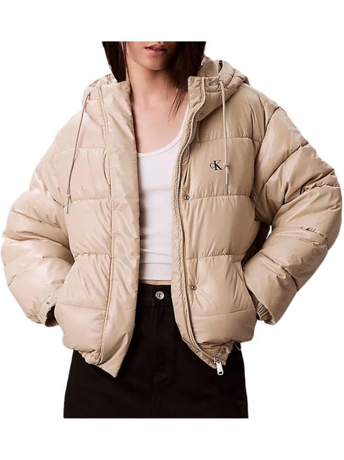 Casaco Acolchoado Bege Calvin Klein Jeans Shine para Mulher - Kiabi Casaco Acolchoado Bege Calvin Klein Jeans Shine para Mulher - Kiabi