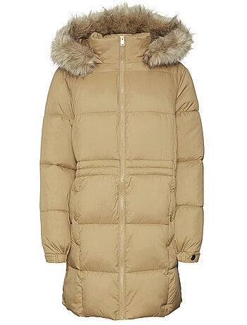 Casaco acolchoado camel feminino vero moda pinar