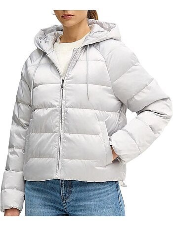 Casaco Acolchoado Cetim Cinzento Claro Calvin Klein Jeans para Mulher