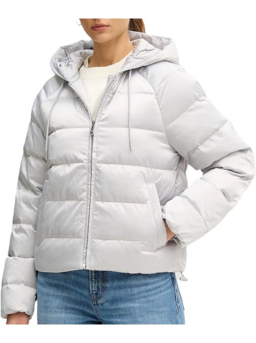 Casaco Acolchoado Cetim Cinzento Claro Calvin Klein Jeans para Mulher - Kiabi Casaco Acolchoado Cetim Cinzento Claro Calvin Klein Jeans para Mulher - Kiabi