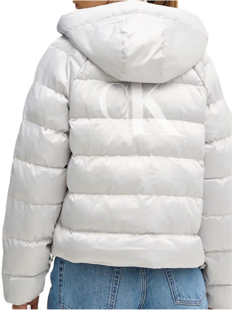 Casaco Acolchoado Cetim Cinzento Claro Calvin Klein Jeans para Mulher Cinza-prateado - Kiabi