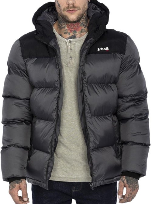 Casaco acolchoado cinzento schott utah para homem - Kiabi Casaco acolchoado cinzento schott utah para homem - Kiabi