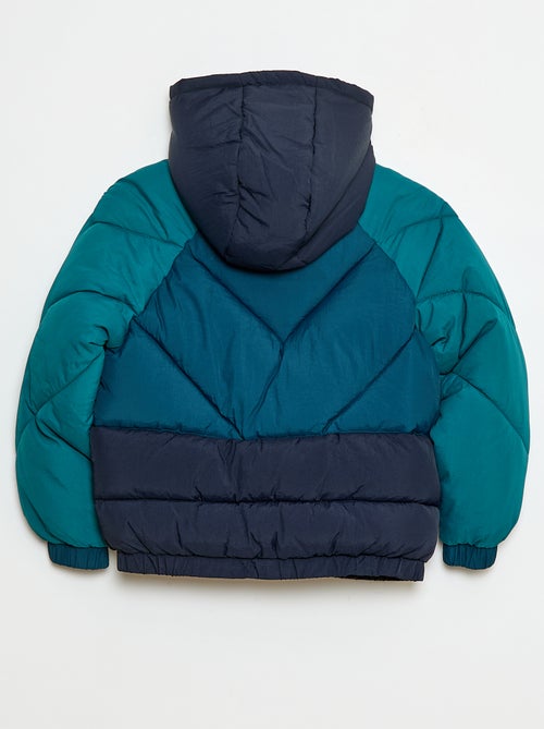 Casaco acolchoado color block repelente à água - Kiabi