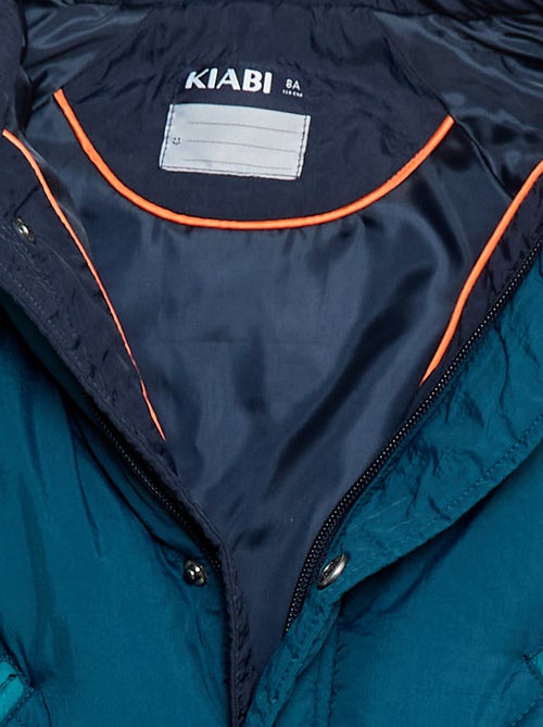 Casaco acolchoado color block repelente à água - Kiabi