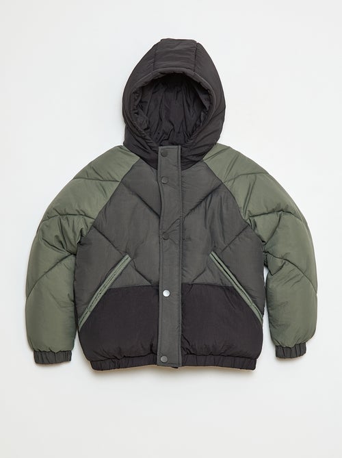 Casaco acolchoado color block repelente à água - Kiabi