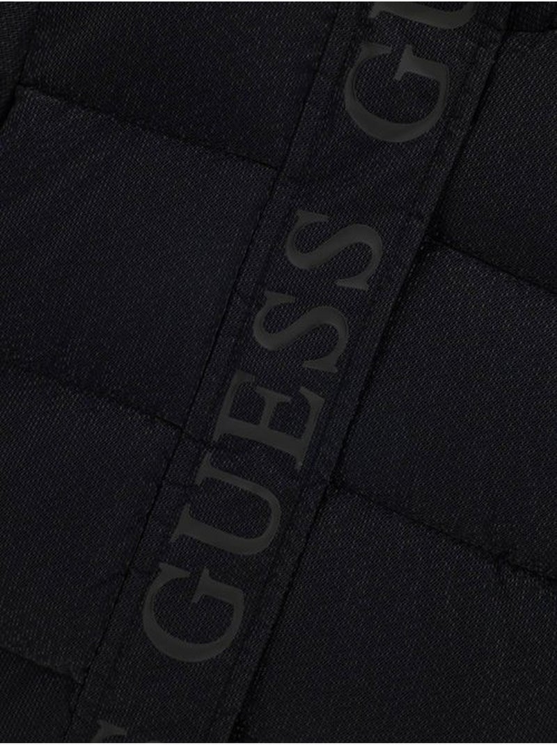 Casaco acolchoado com capuz - guess kids Preto fosco - Kiabi