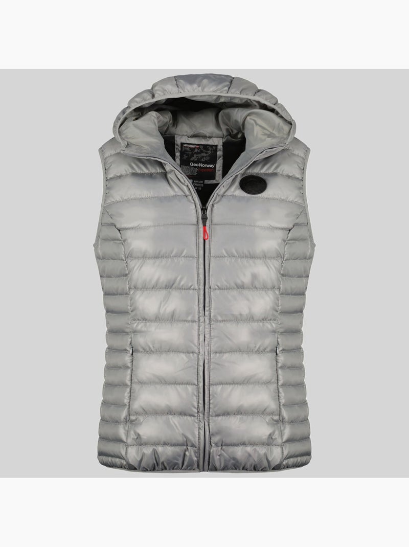 Casaco acolchoado com capuz annecy vest hood – geographical norway Cinza claro - Kiabi
