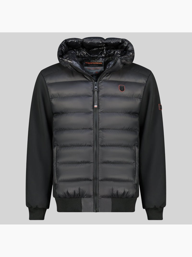 Casaco acolchoado com capuz aveyron – geographical norway Preto - Kiabi