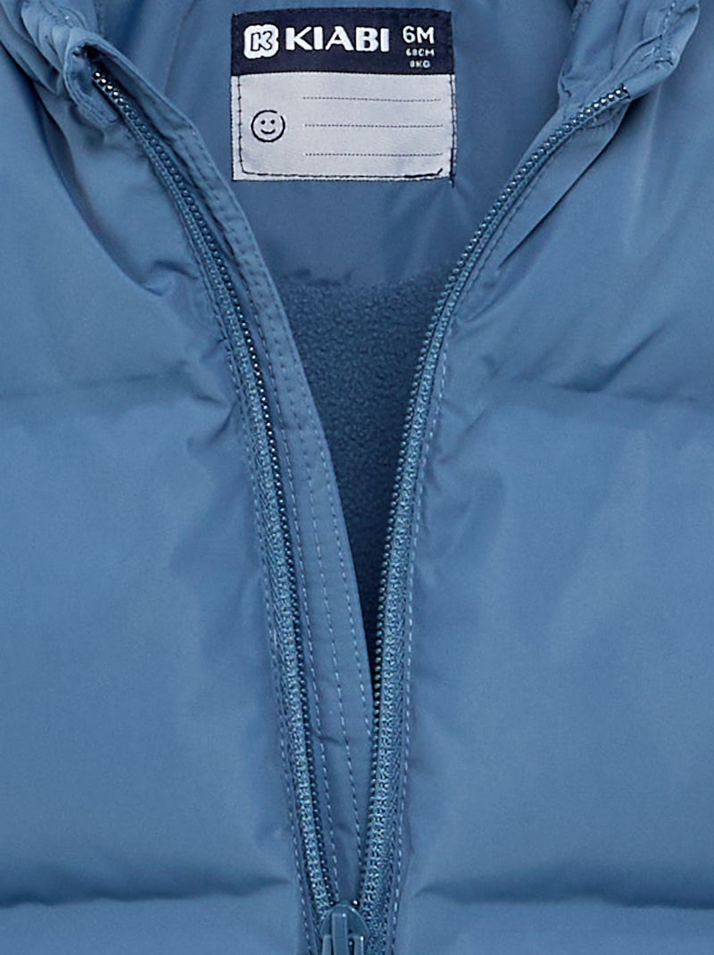 Casaco acolchoado com capuz Azul - Kiabi