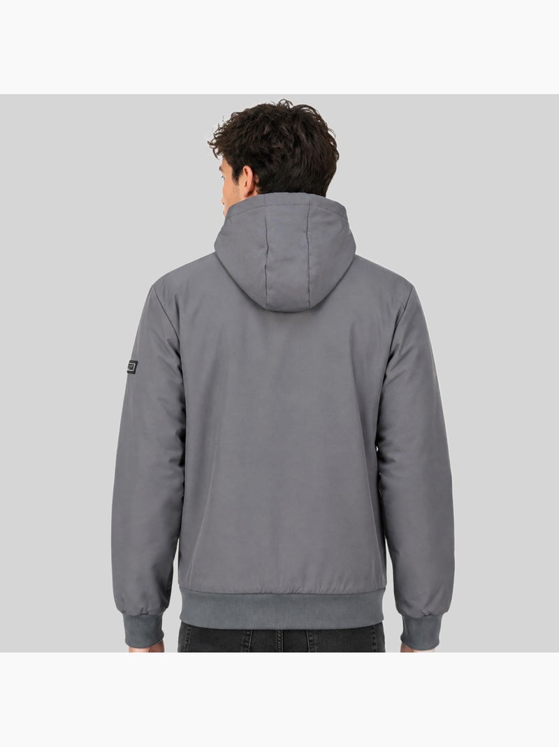 Casaco acolchoado com capuz badide – geographical norway Cinza escuro - Kiabi