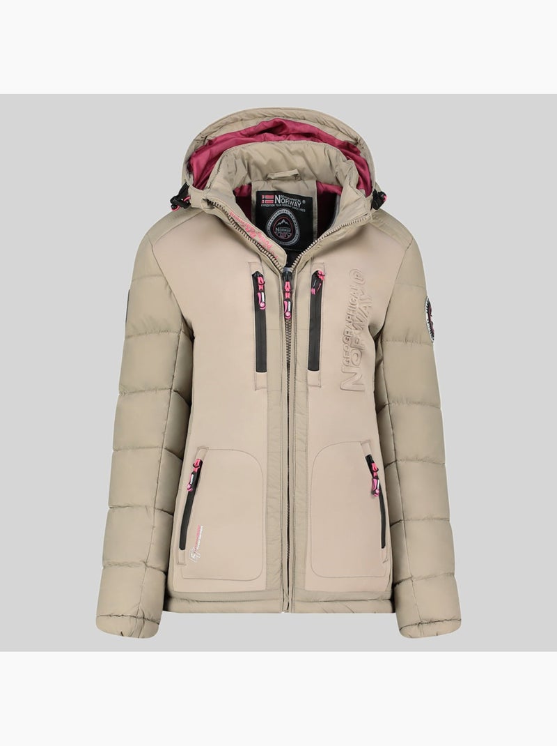 Casaco acolchoado com capuz beachwood – geographical norway Bege - Kiabi