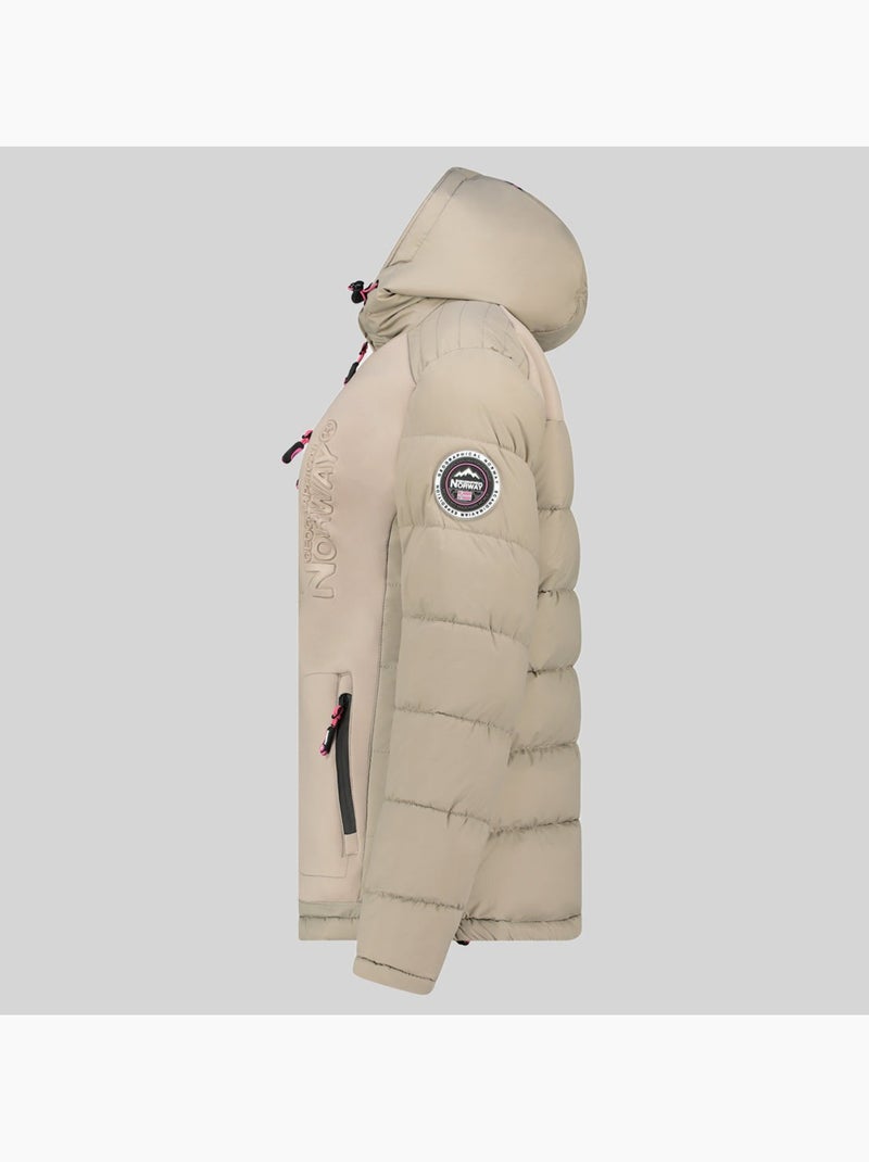 Casaco acolchoado com capuz beachwood – geographical norway Bege - Kiabi
