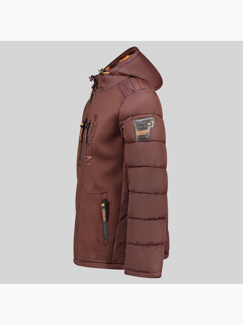 Casaco acolchoado com capuz beachwood – geographical norway Castanho - Kiabi