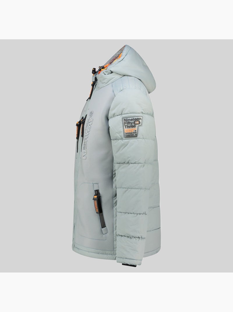 Casaco acolchoado com capuz beachwood – geographical norway Cinza claro - Kiabi